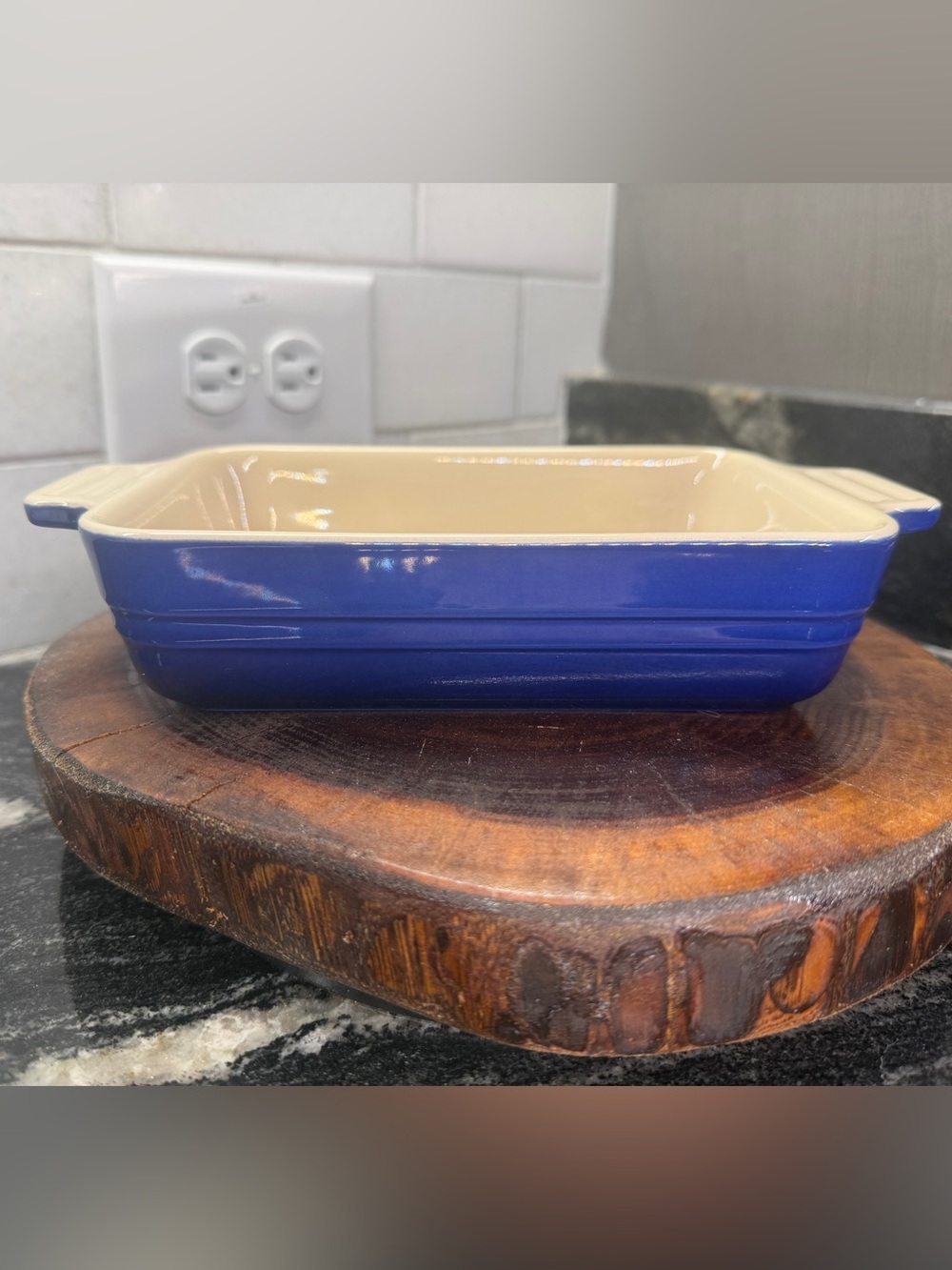 NEW Le Creuset Indigo 18cm Rectangular Baking Dish 7x5 Stoneware Blue Purple